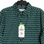 Penguin Shirt Men's Small Long Sleeve Button-Down Shirt Green Geo Print