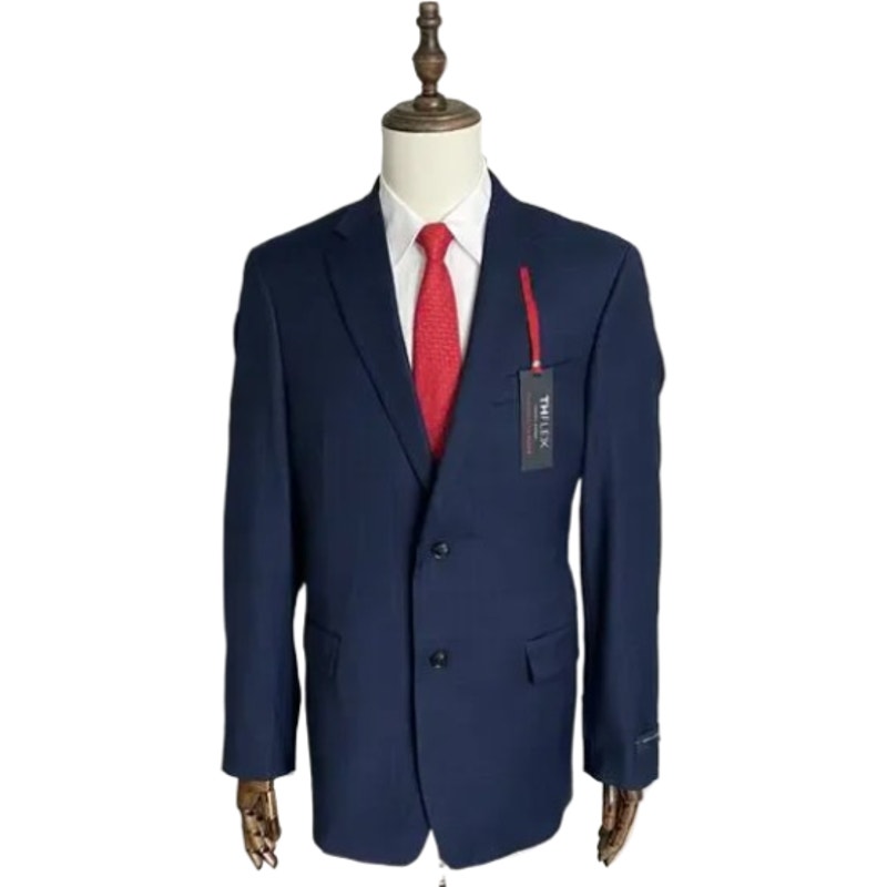 Tommy Hilfiger Suit Jacket Men's 40L THFlex Adams Wool Blend Blue Check NEW