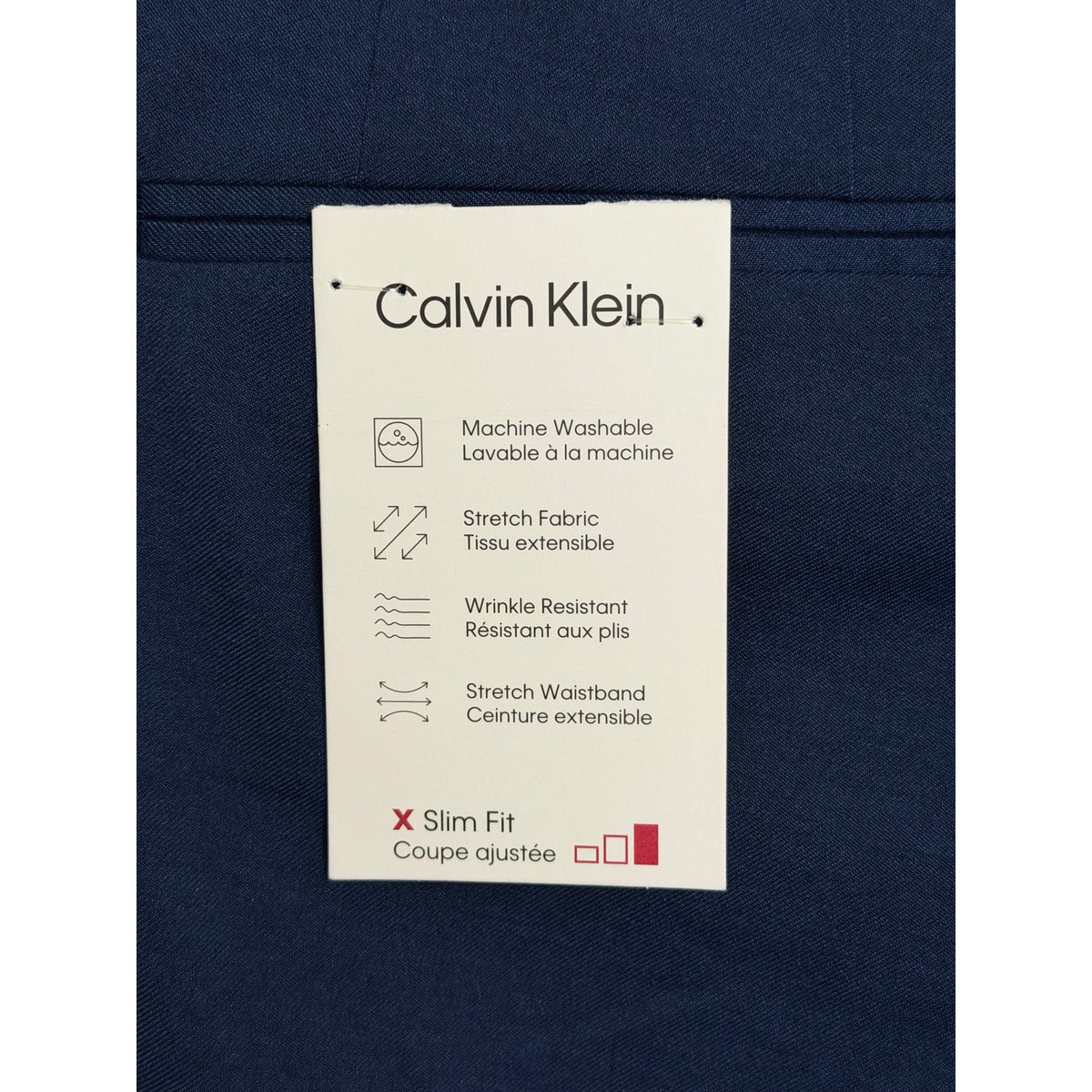Calvin Klein Dress Pant Men's 40"x30" Slim Fit Flat Front Stretch Blue
