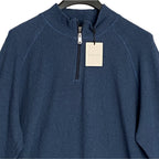 Bugatchi 1/4-Zip Pullover Men's XXL Mock Neck Stretch Fabric Navy Blue