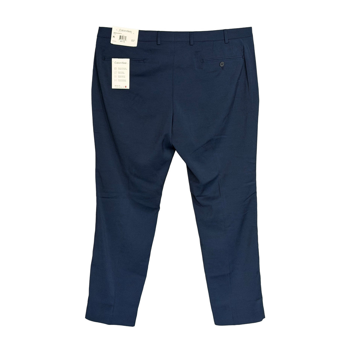 Calvin Klein Dress Pant Men's 40"x30" Slim Fit Flat Front Stretch Blue