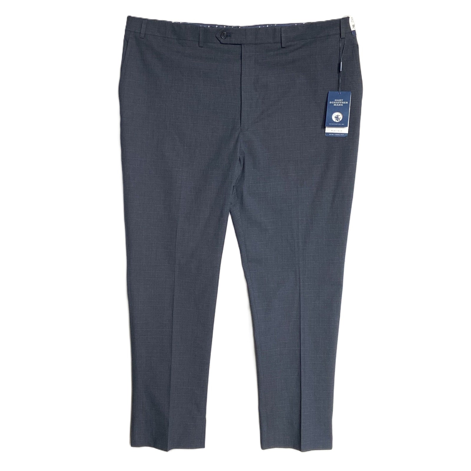 Hart Schaffner Marx Pant Men's 42x30 Dress Pant Platinum New York Fit Blue