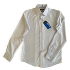 Nautica Dress Shirt Men's 14-14.5 32/33 Performance Slim Fit White Blue Dot NEW