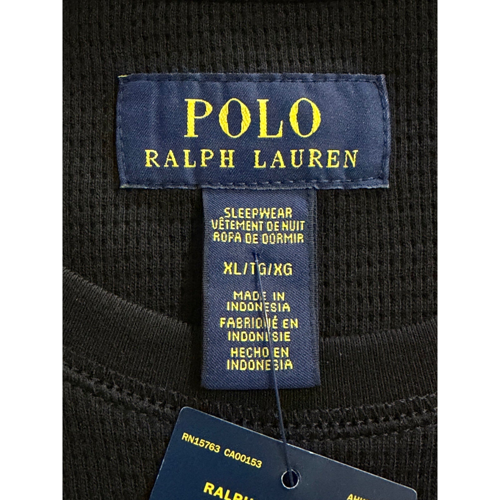 Polo Ralph Lauren Sleepwear Men's XL Crew Neck Long Sleeve Knit Shirt Blue NWT