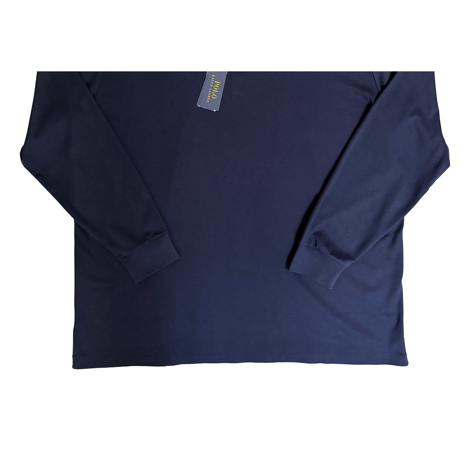 Polo Ralph Lauren Shirt Men's 4XB Long Sleeve Cotton Polo Navy Blue