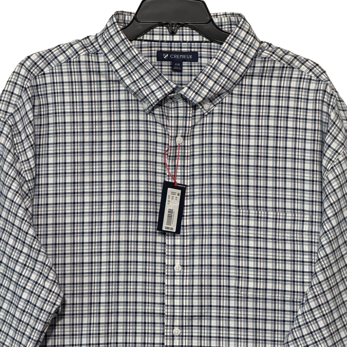 Daniel Cremieux Dress Shirt Men's 4XB Big & Tall Button-Down Stretch Check NWT