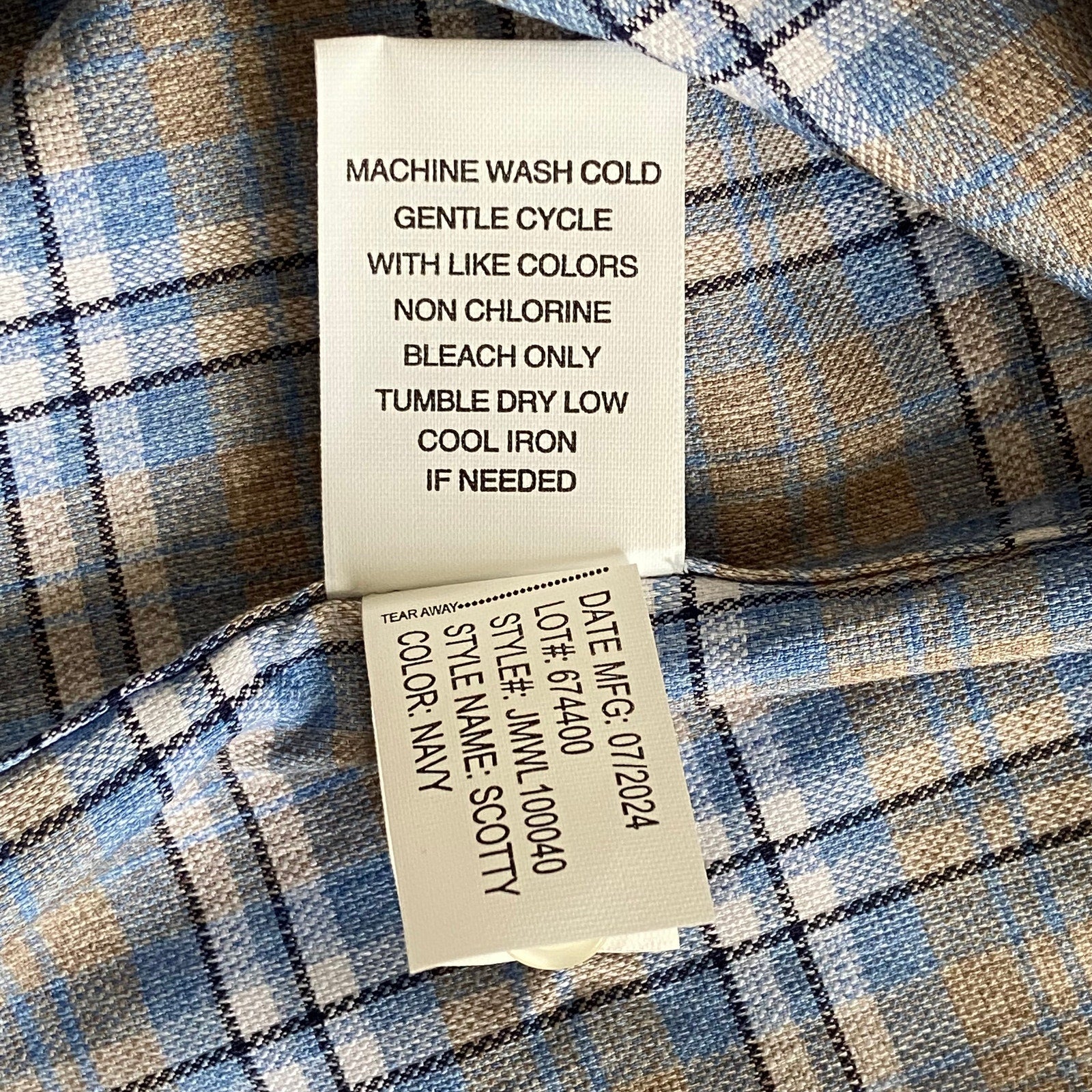Johnnie-O Shirt Men's Small Long Sleeve Button Down Blue & Gray Plaid