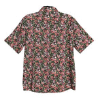 Rowm Men's Shirt Medium Casual Short Sleeve Pockets Pink Gray Floral UPF 30+