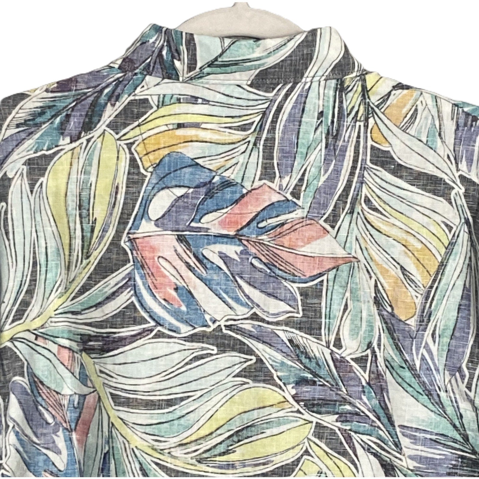 Tommy Bahama Shirt Men's XL "Barbados Breeze Stretch" Vines Linen Blend