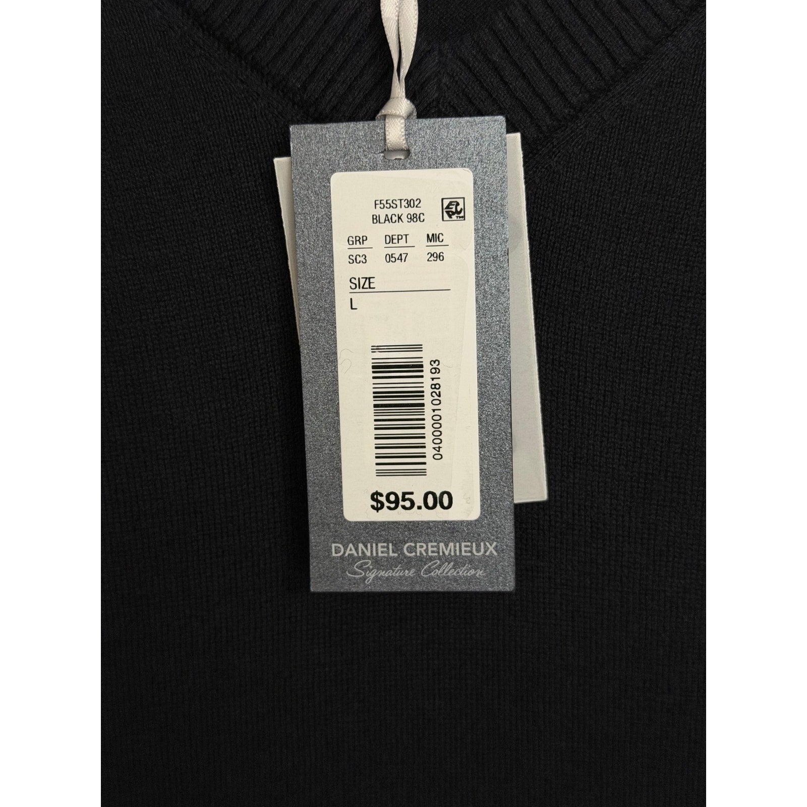 Daniel Cremieux Sweater Vest Men's Large Supima Cotton Cashmere Black