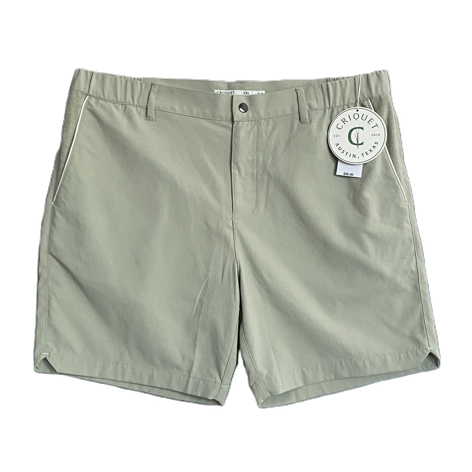 Criquet Shorts Men's Medium Woven Shorts Flat Front Stretch Fabric Sage NEW