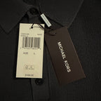 Michael Kors Polo Shirt Men's Large Short Sleeve Knit Cotton Black