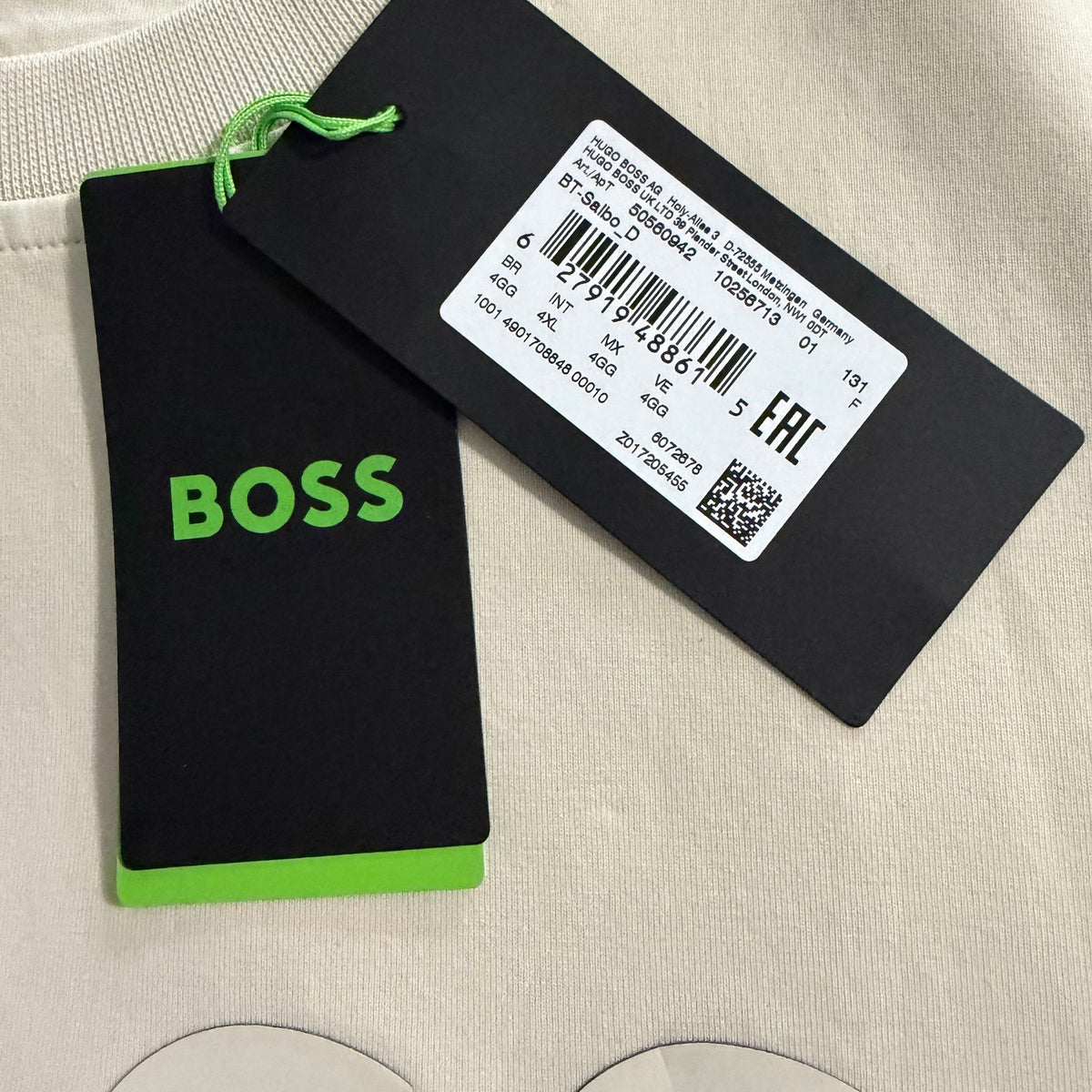 Boss Salbo Pullover Sweatshirt Men's 4XL Big & Tall Crew Neck Open White