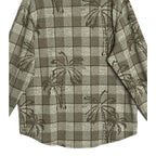 Tommy Bahama Flannel Shirt Men's XL "Fireside Palm Springs" Stretch Tea Leaf