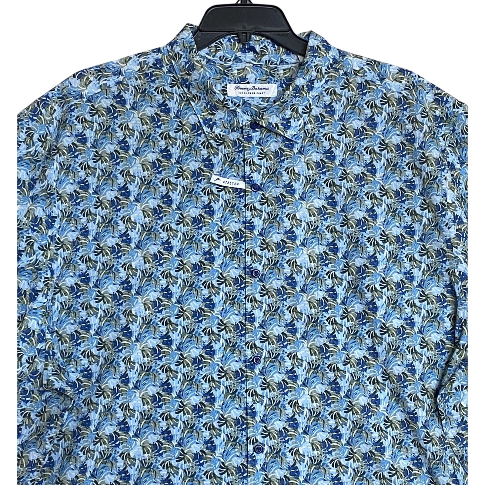 Tommy Bahama Shirt Men's 3XLT Big & Tall Bahama Coast Chico Palms Blue