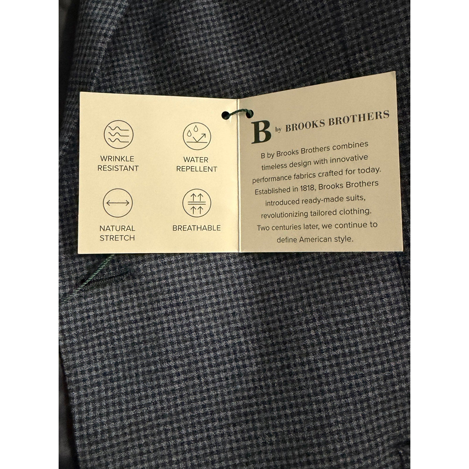 Brooks Brothers Sport Coat Men's 42 Short Blue Micro-Check Wool Blend