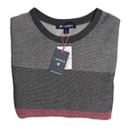 Daniel Cremieux Pullover Sweater Men's XL Fine Merino Wool Gray Burgundy