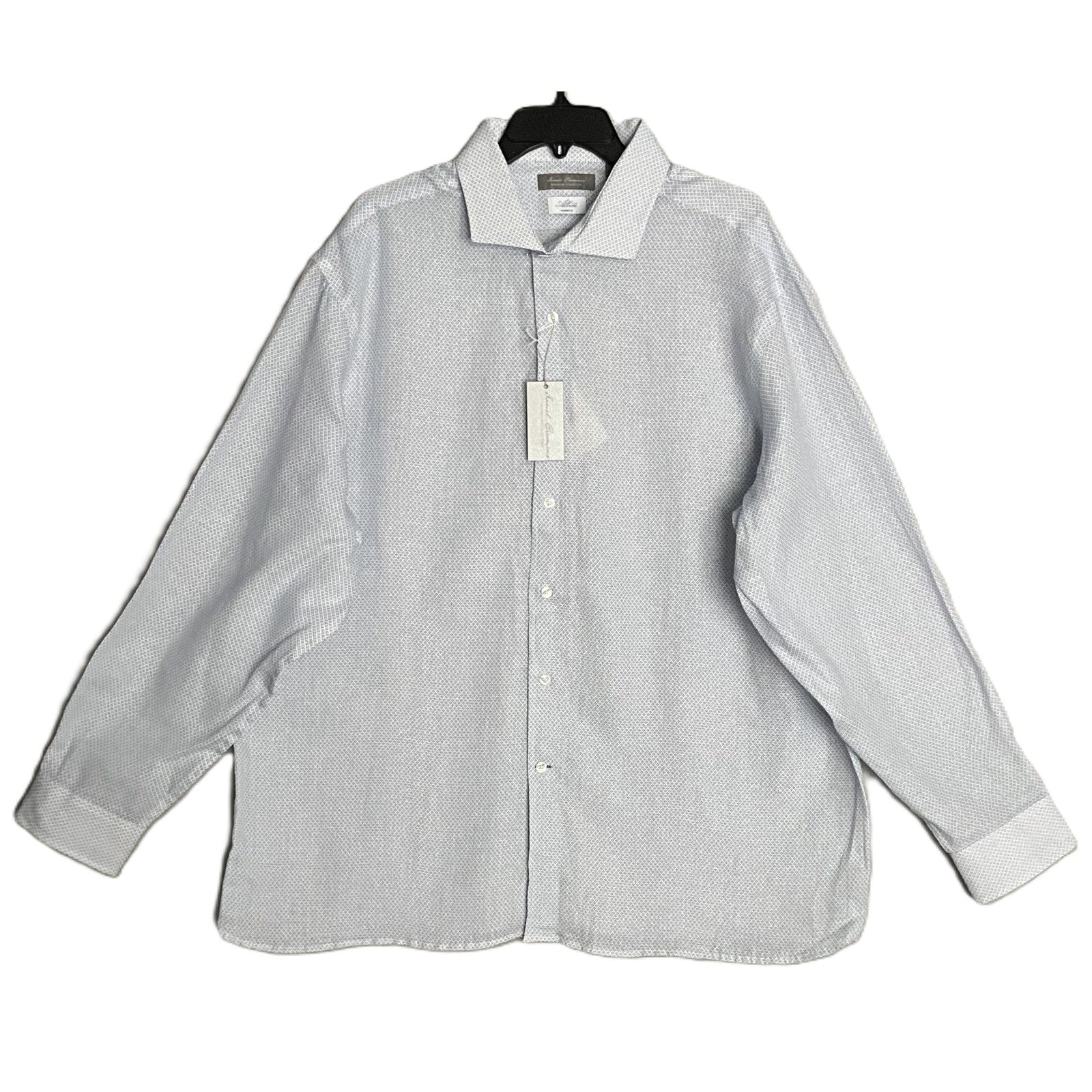 Daniel Cremieux Linen Shirt Men's XXL Signature Albini Fabrics Blue & White