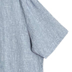 Michael Kors Linen Shirt Men's XL Slim Fit Short Sleeve Blue/White Pinstripe