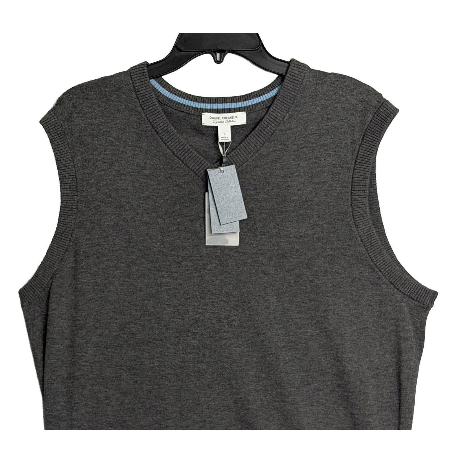 Daniel Cremieux Sweater Vest Men's Large Supima Cotton Cashmere Grey