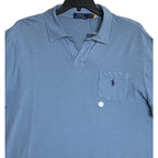 Polo Ralph Lauren Shirt Men's XL Buttonless Polo Cotton Linen Blue
