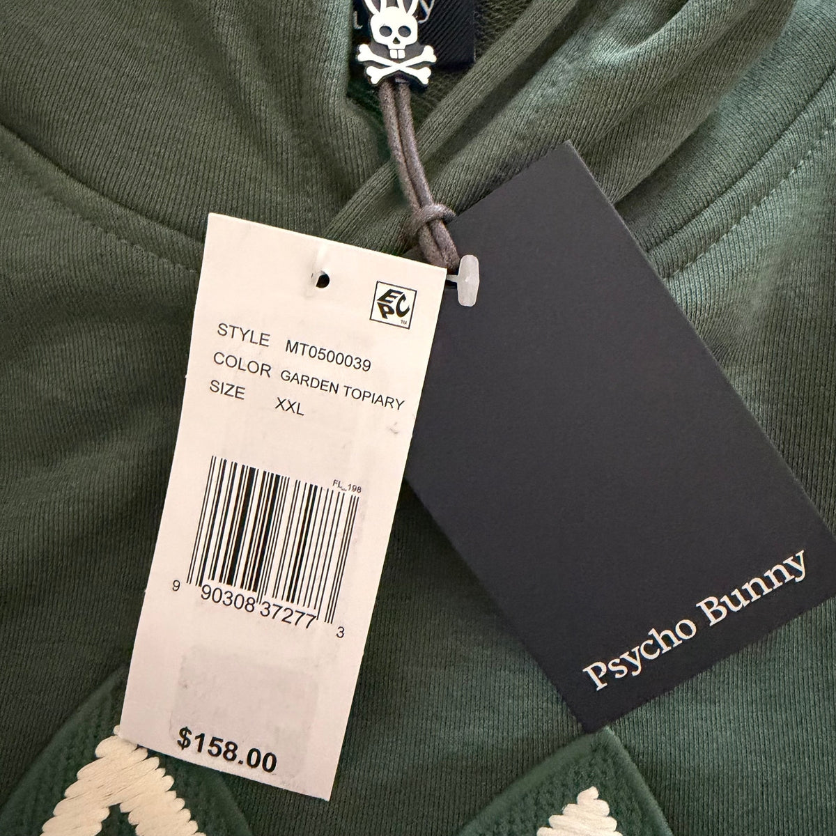 Psycho Bunny Harley Hoodie Men's XXL Knit Pullover Garden Topiary (Green)