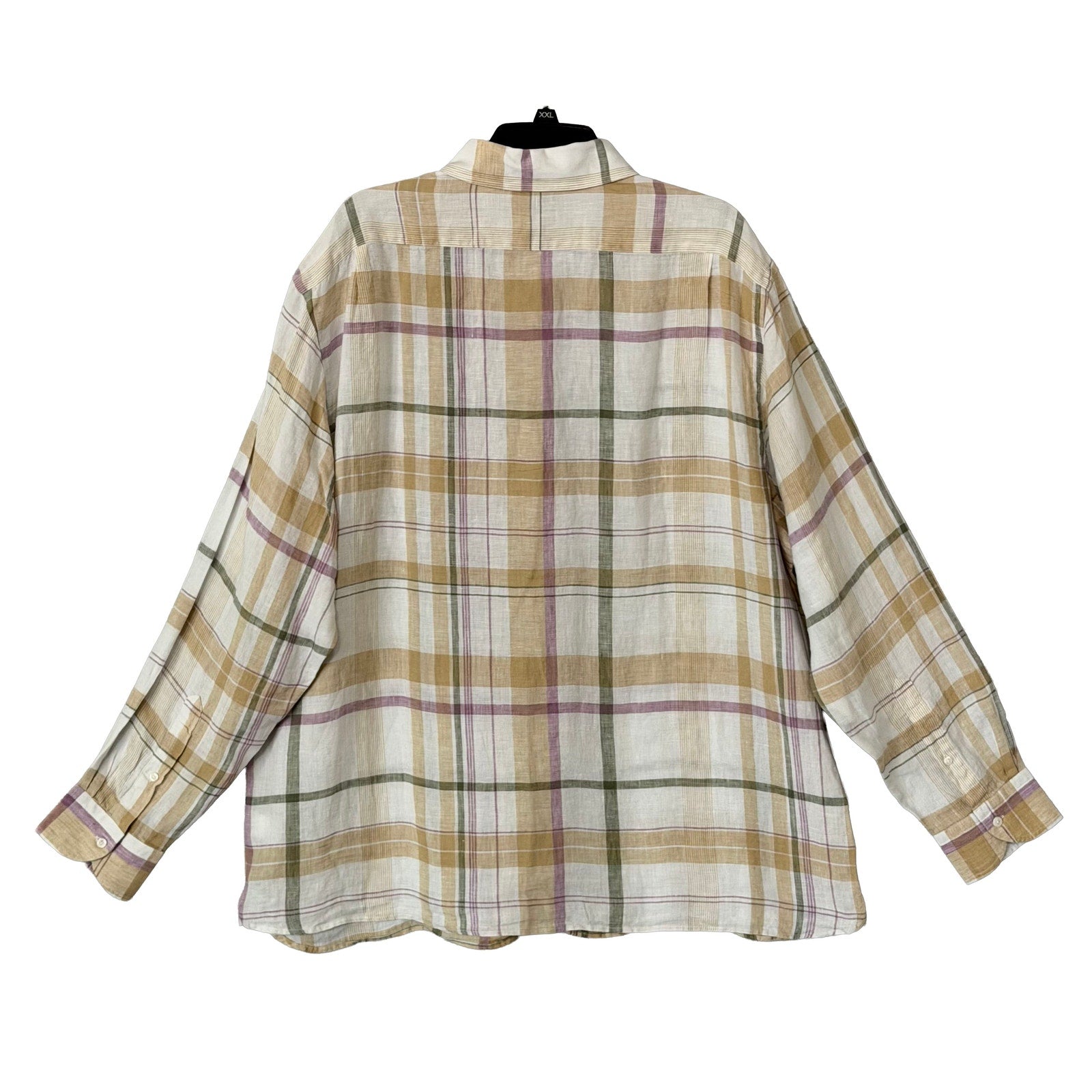 Daniel Cremieux Linen Shirt Men's XXL Cape Town Collection Multicolor Plaid