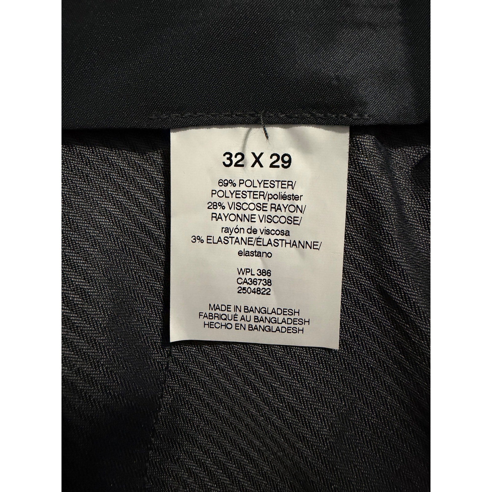 Kenneth Cole Dress Pants Men's 32"x29" Stretch Slim Fit Heather Gray Plaid