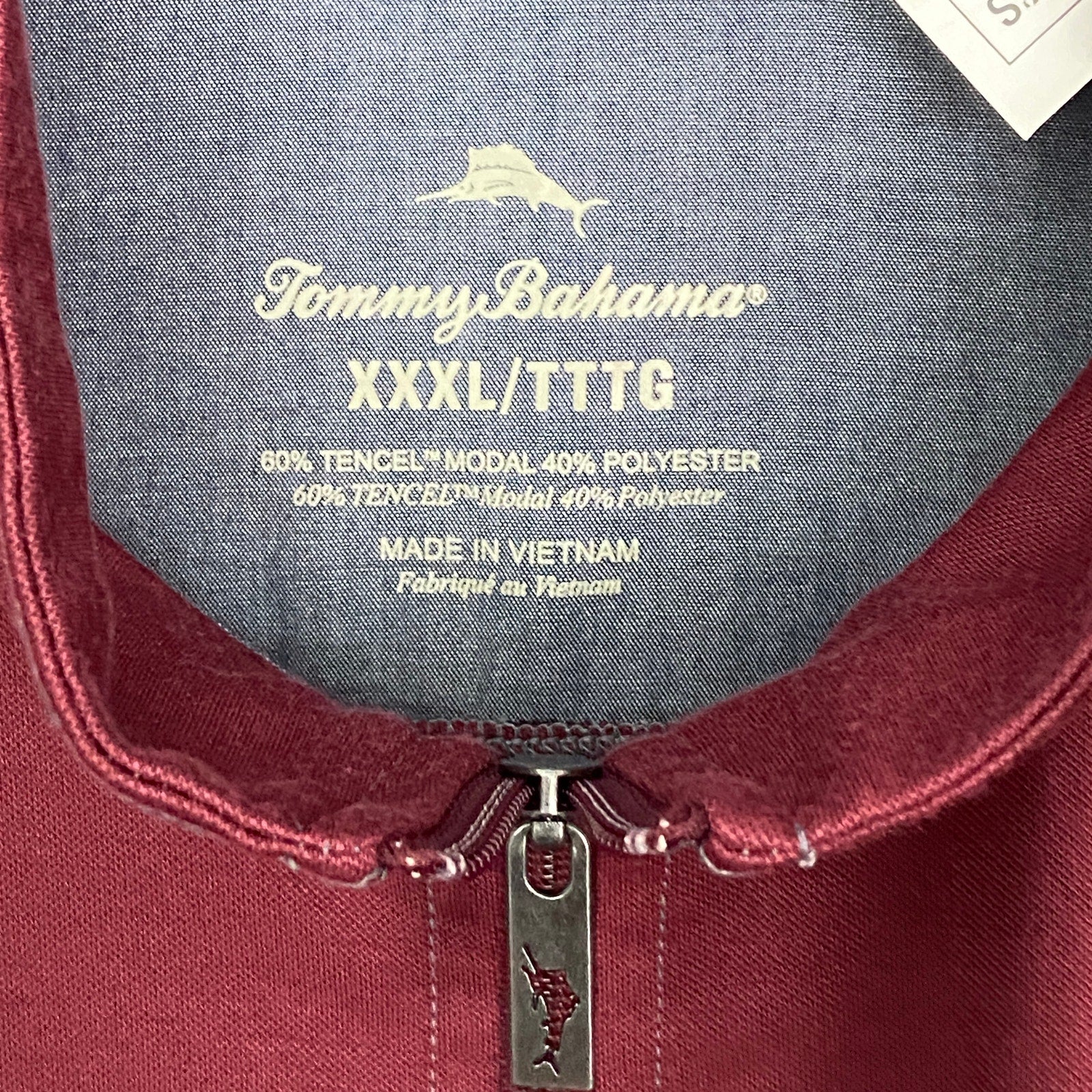Tommy Bahama Men's XXXL 1/4 Zip Pullover Mock Neck Red