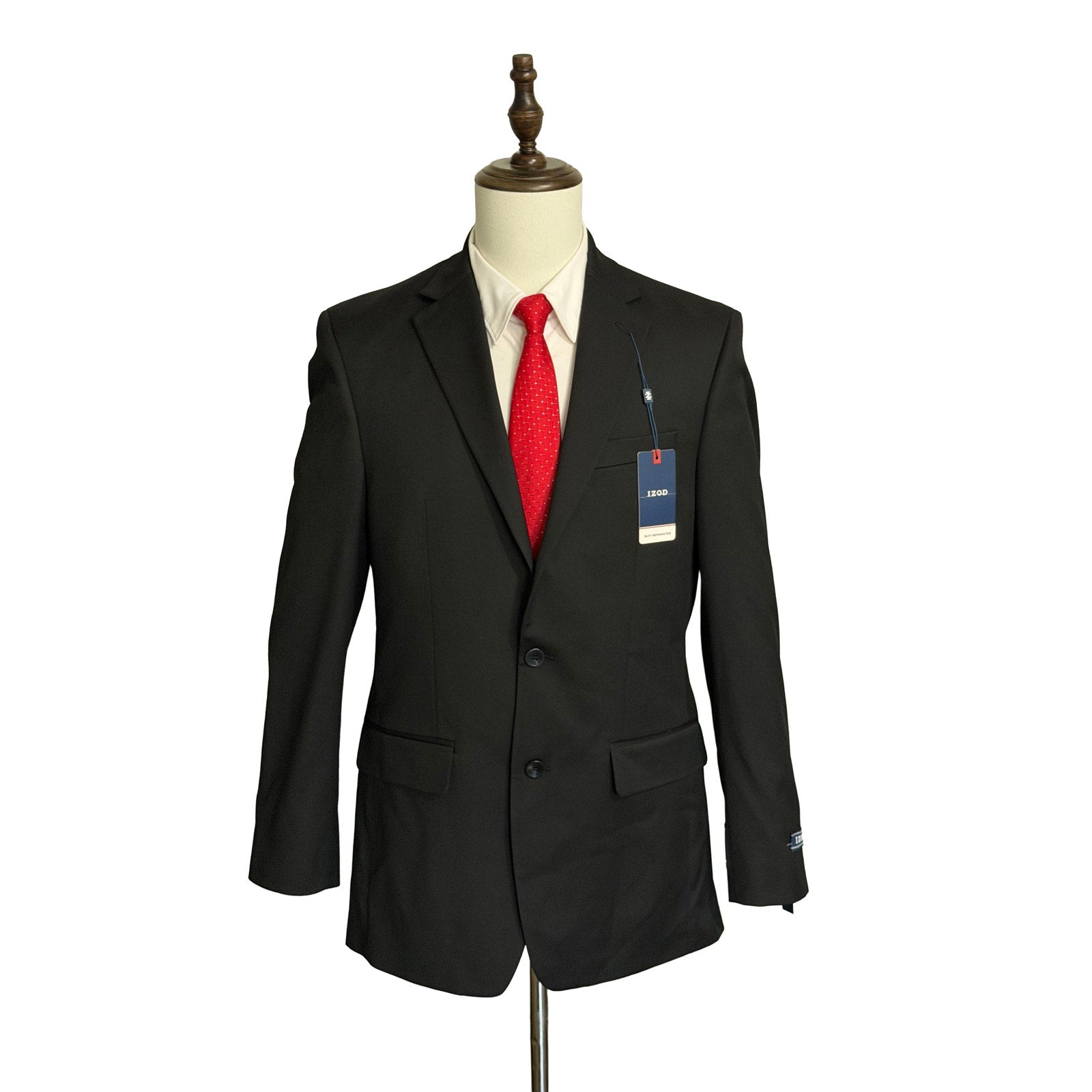 IZOD Suit Coat Men's 38 Long Suit Jacket Isaac Stretch Solid Black