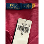 Polo Ralph Lauren Shirt Men's Medium Buttonless Polo Cotton Linen Blend Red