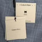 Calvin Klein Dress Pant Men's 40"x30" Slim Fit Flat Front Stretch Blue Plaid