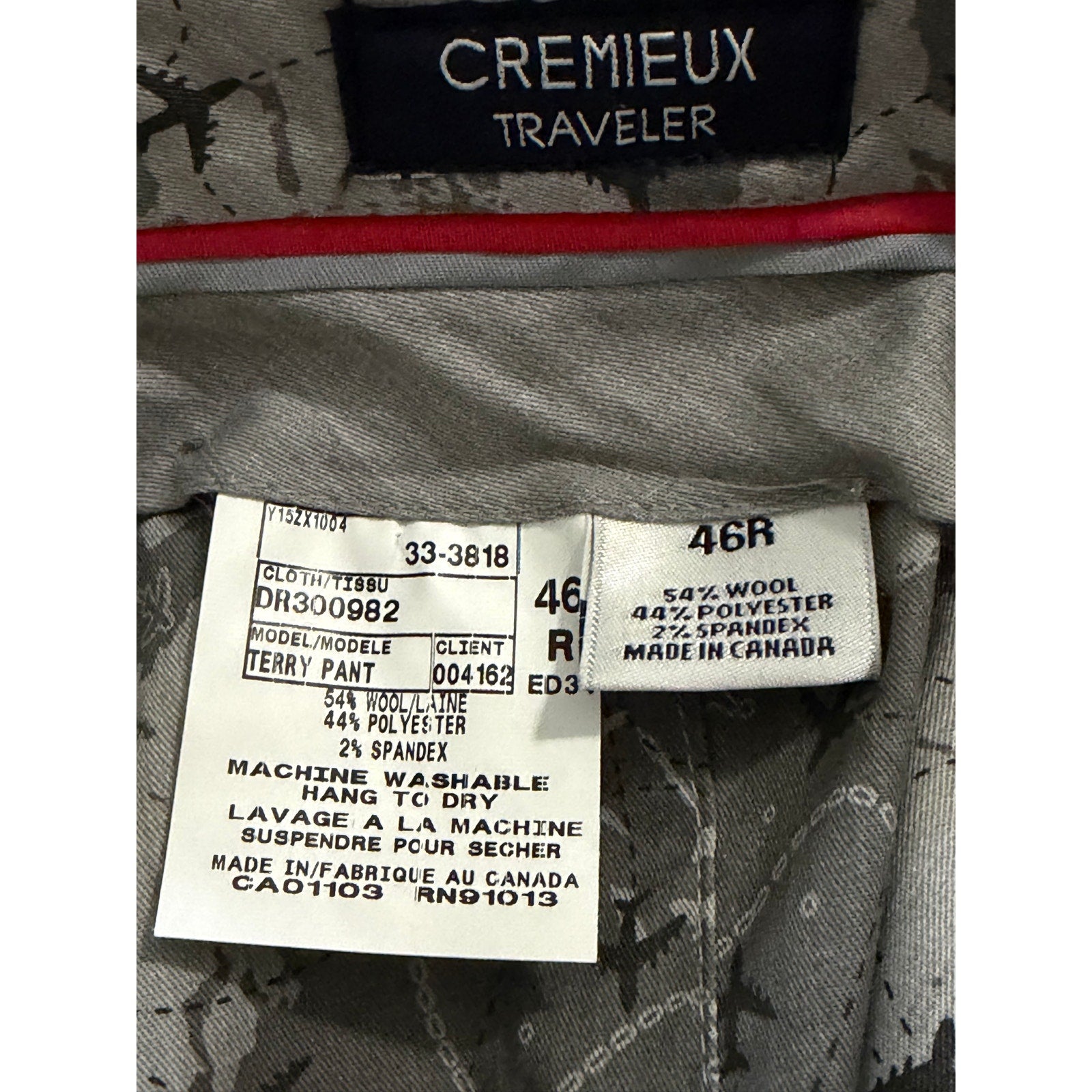 Daniel Cremieux Dress Pant Men's 46R Traveler Raw Hem Comfort Waist Tan