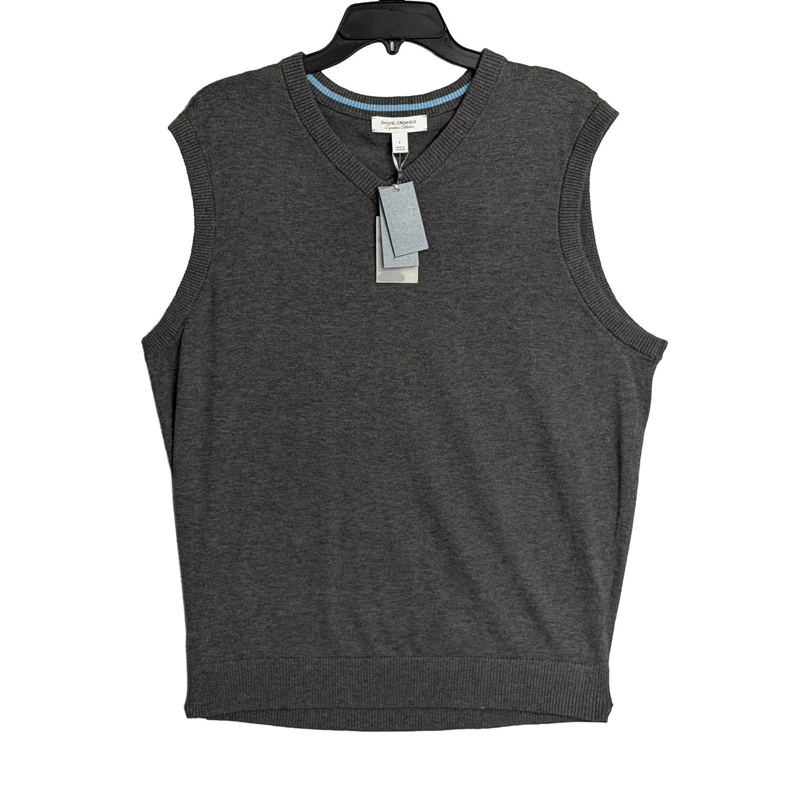 Daniel Cremieux Sweater Vest Men's Large Supima Cotton Cashmere Grey