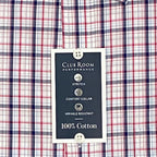 Club Room Dress Shirt Men's 15.5 34/35 Long Sleeve Cotton Plaid White Red Gray