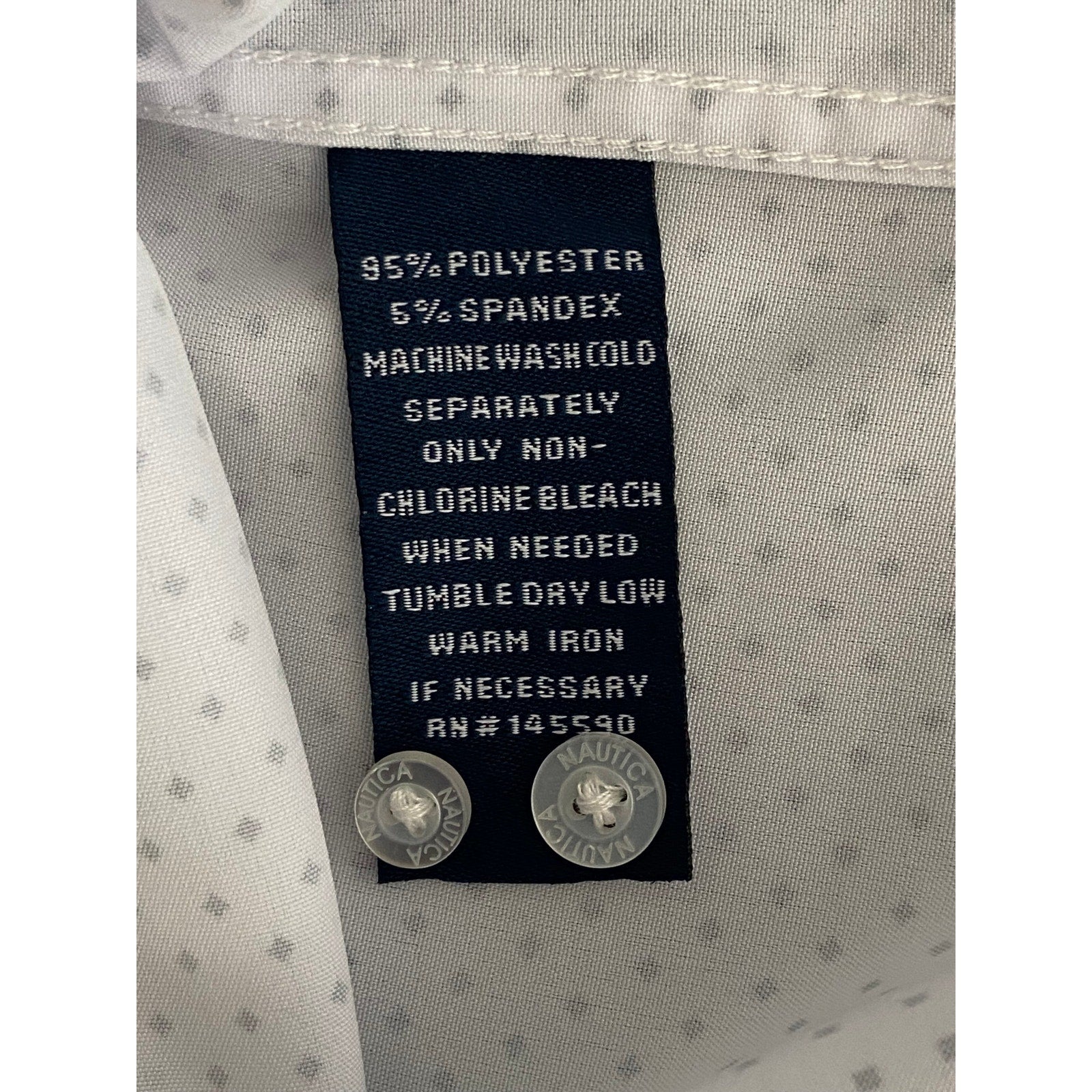 Nautica Dress Shirt Men's 14-14.5 32/33 Performance Slim Fit White Diamond