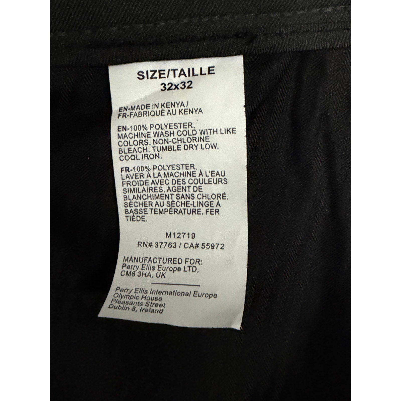 Perry Ellis Portfolio Pants Men's 32"x32" Dress Pants Modern Fit Charcoal