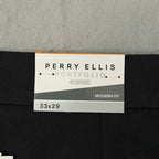 Perry Ellis Portfolio Pants Men's 33"x29" Dress Pants Modern Fit Caviar