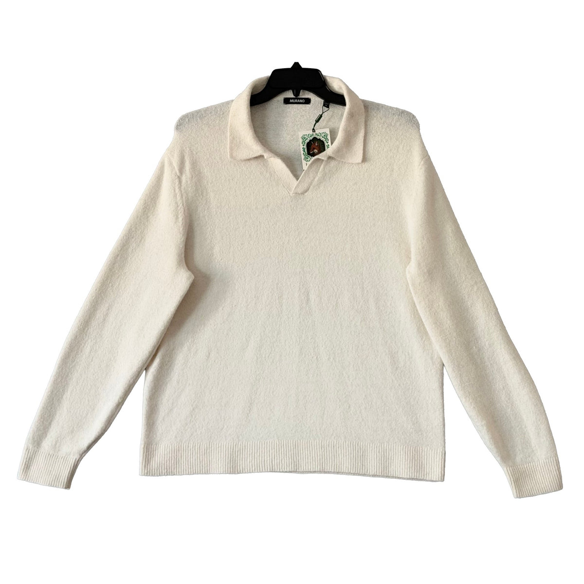 Murano Sweater Men's XL In the Ferns Collection Fuzzy Johnny Sweater Ecru
