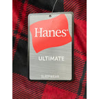 Hanes Fleece Sleep Pant Men's XL Drawstring Pockets Red Buffalo Check