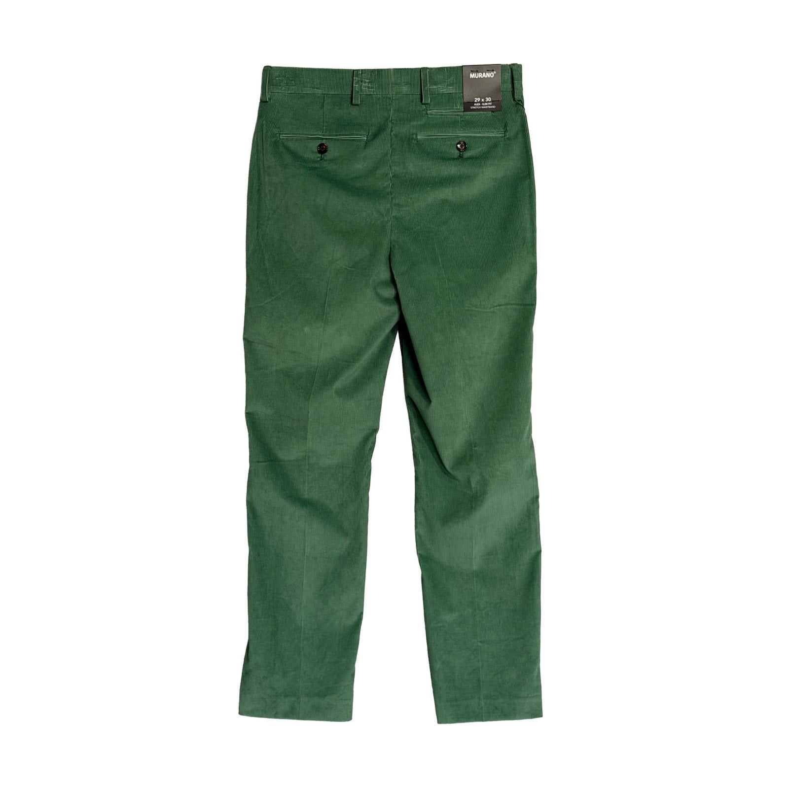 Murano Corduroy Pants Men's 29"x30" Alex Fit Stretch Fabric Pine Green