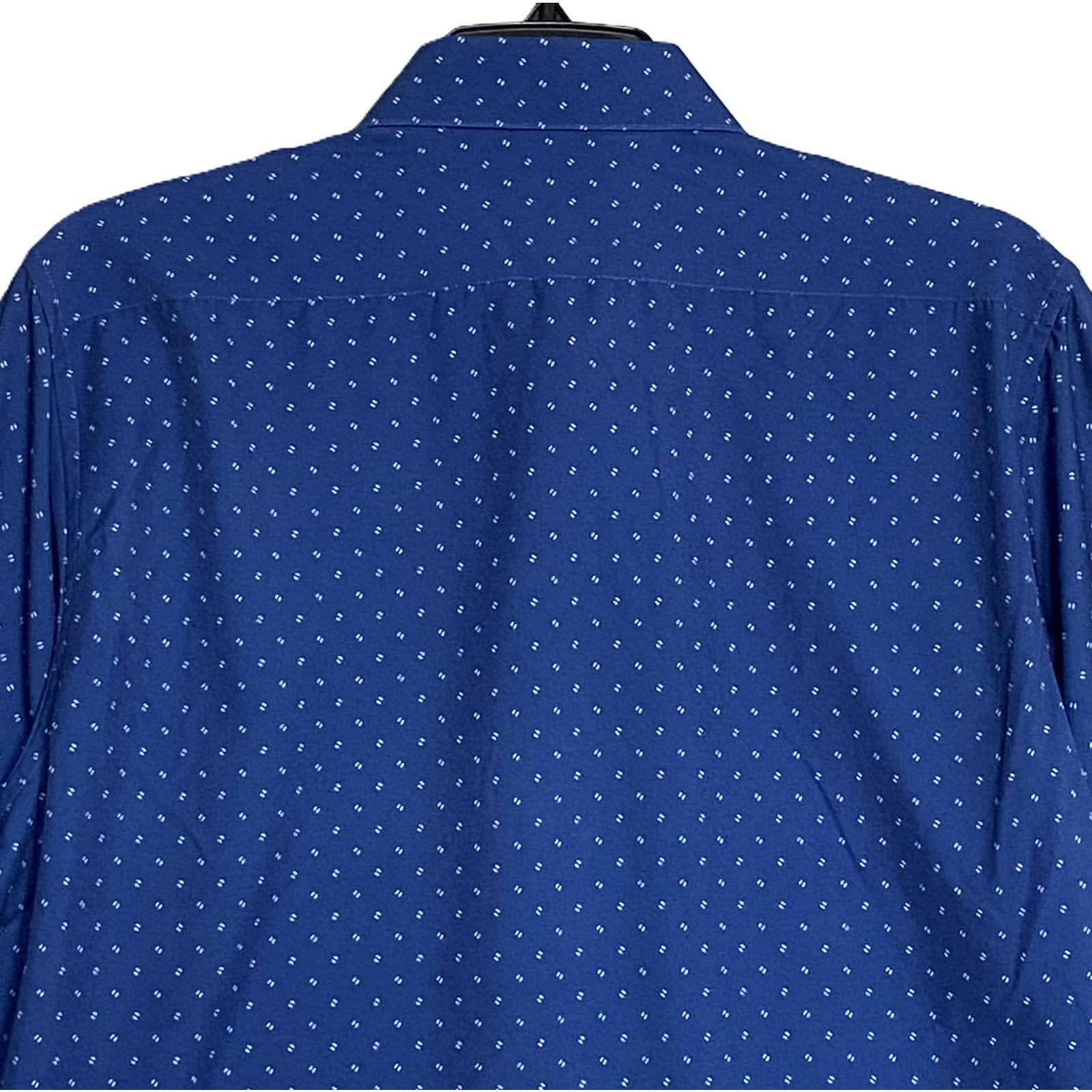 Nautica Dress Shirt Men's XL 17-17.5 34/35 Performance Slim Fit Blue Geo