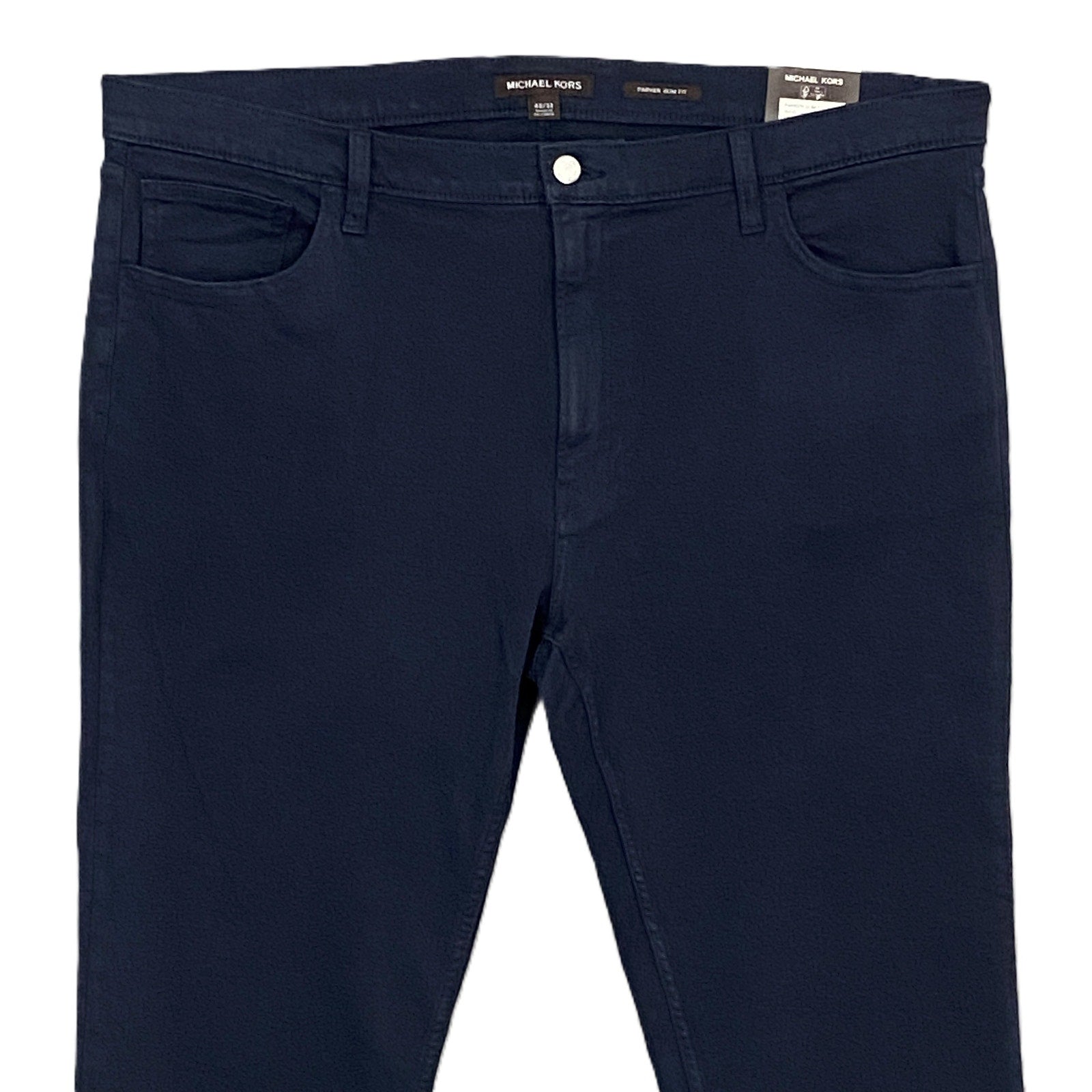 Michael Kors Men's 40x32 Slim-Fit Parker Stretch Twill Pants Midnight Blue