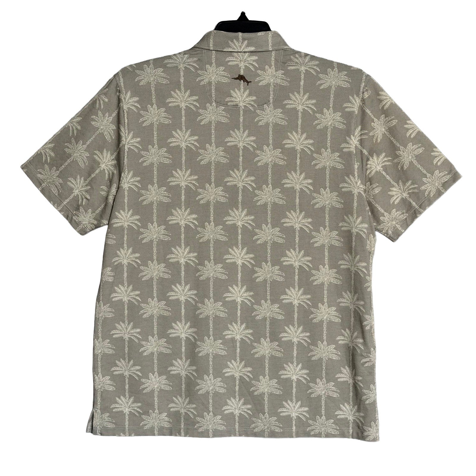 Tommy Bahama Polo Shirt Men's Medium "San Lucio Palm Lane Polo" Chinchilla