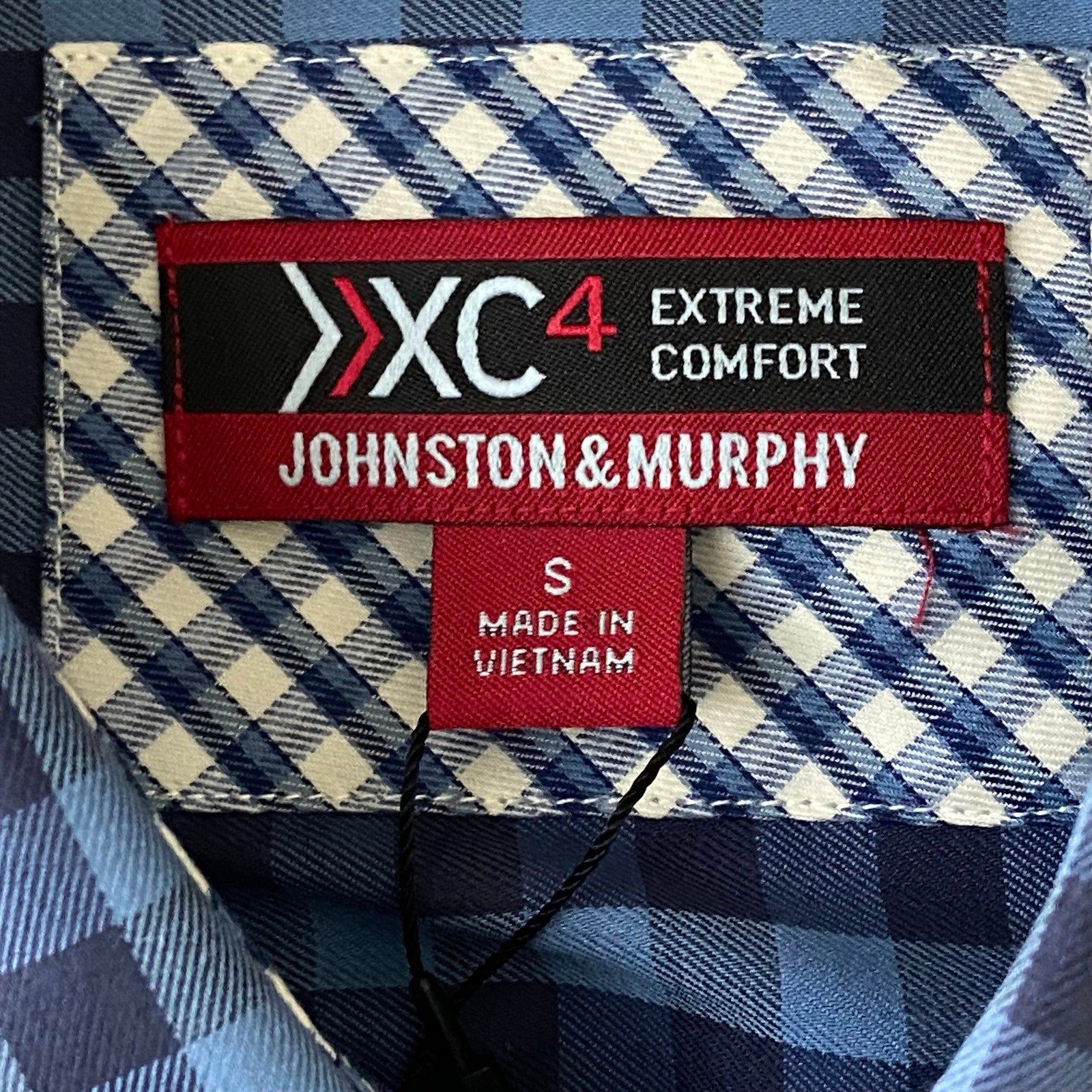 Johnston & Murphy Shirt Men's Small XC4 Extreme Comfort Long Sleeve Blue Ck