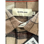 The Normal Brand Shirt Men's Medium Long Sleeve Soft Flannel Mink Plaid