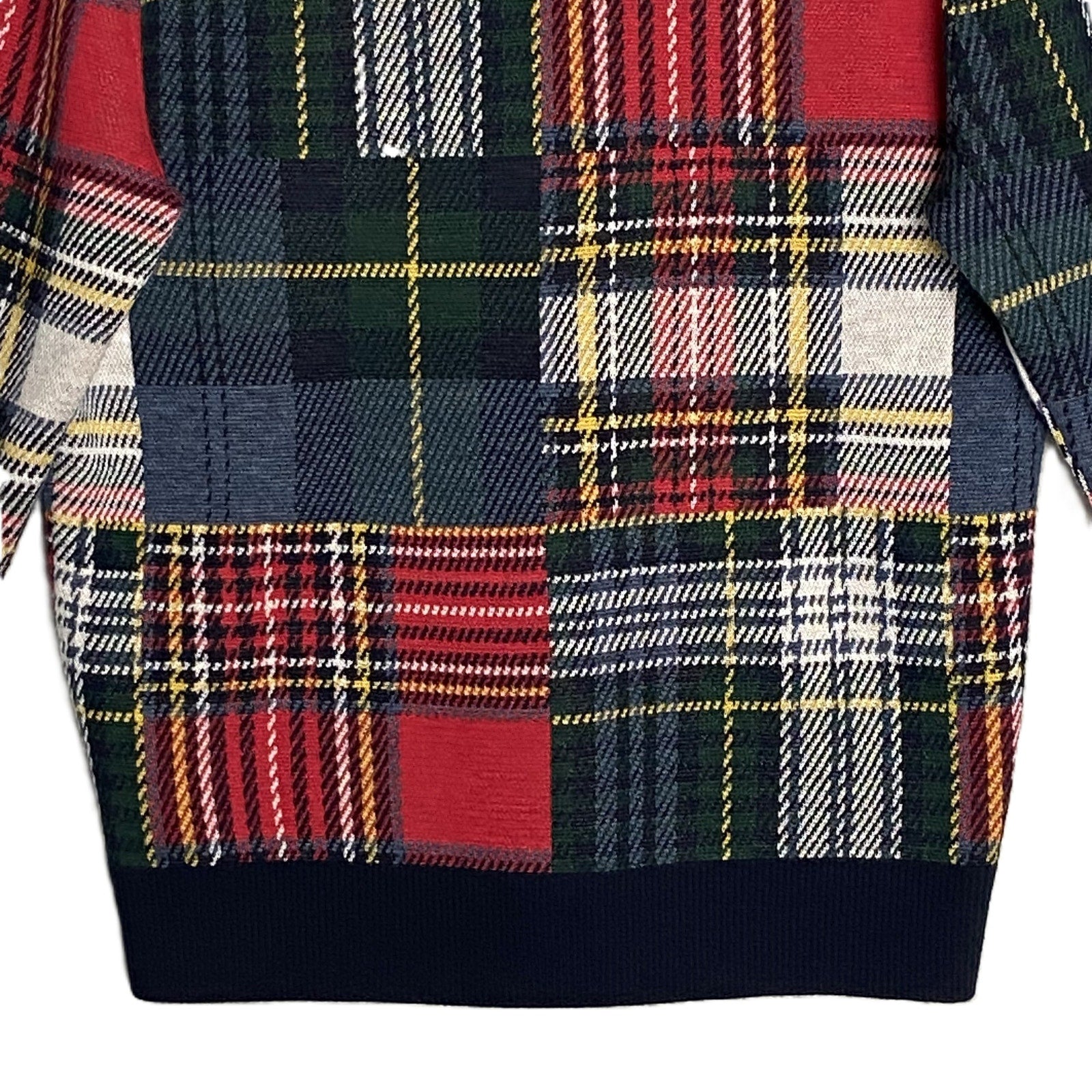 Daniel Cremieux V-Neck Sweater Men's Large Patchwork Plaid Fine Merino Wool