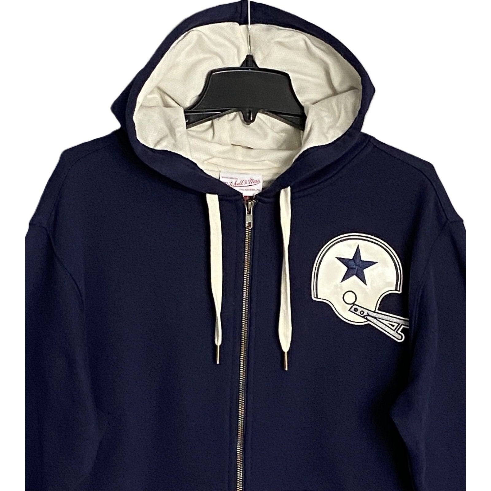 Mitchell & Ness Dallas Cowboys Throwbacks Hoodie Men's Small Full Zip Blue