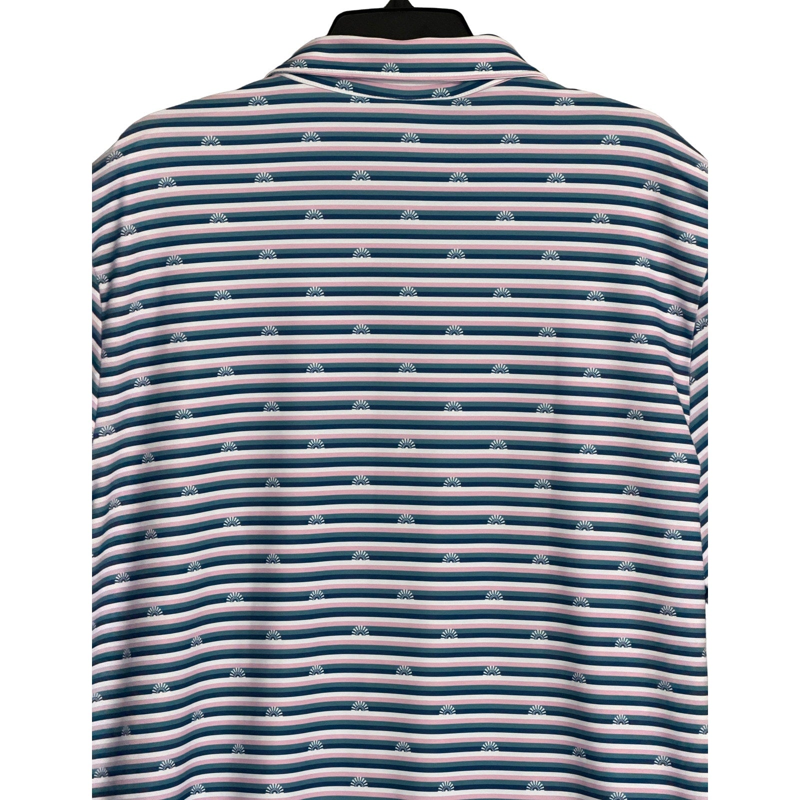 Criquet Polo Shirt Men's XXL Stretch Short Sleeve Sun Stripe Navy