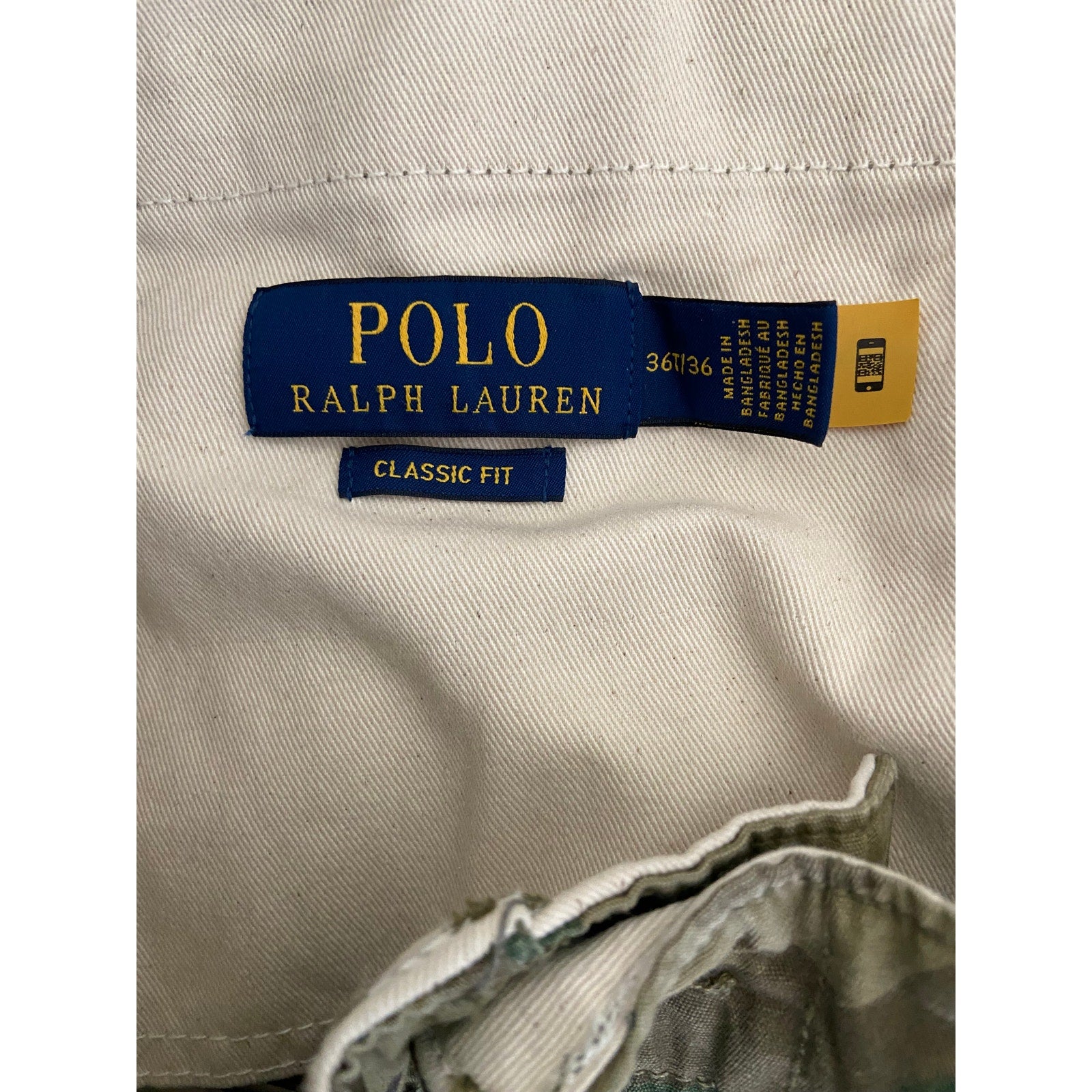 Polo Ralph Lauren Men's 36Tx36 Big & Tall Classic Fit Camo Canvas Cargo Pant